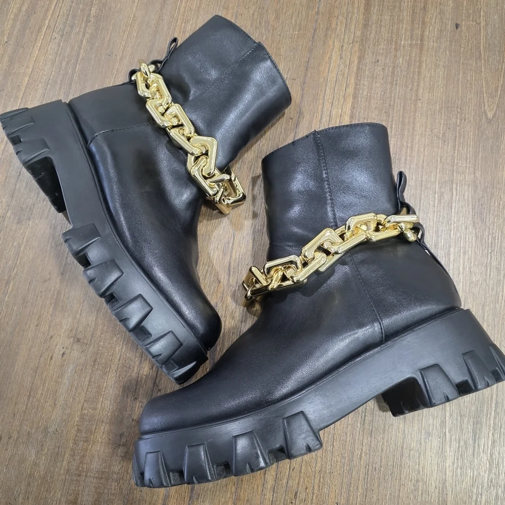Fashion Nova Nights Like This Chain Booties Black Size 11